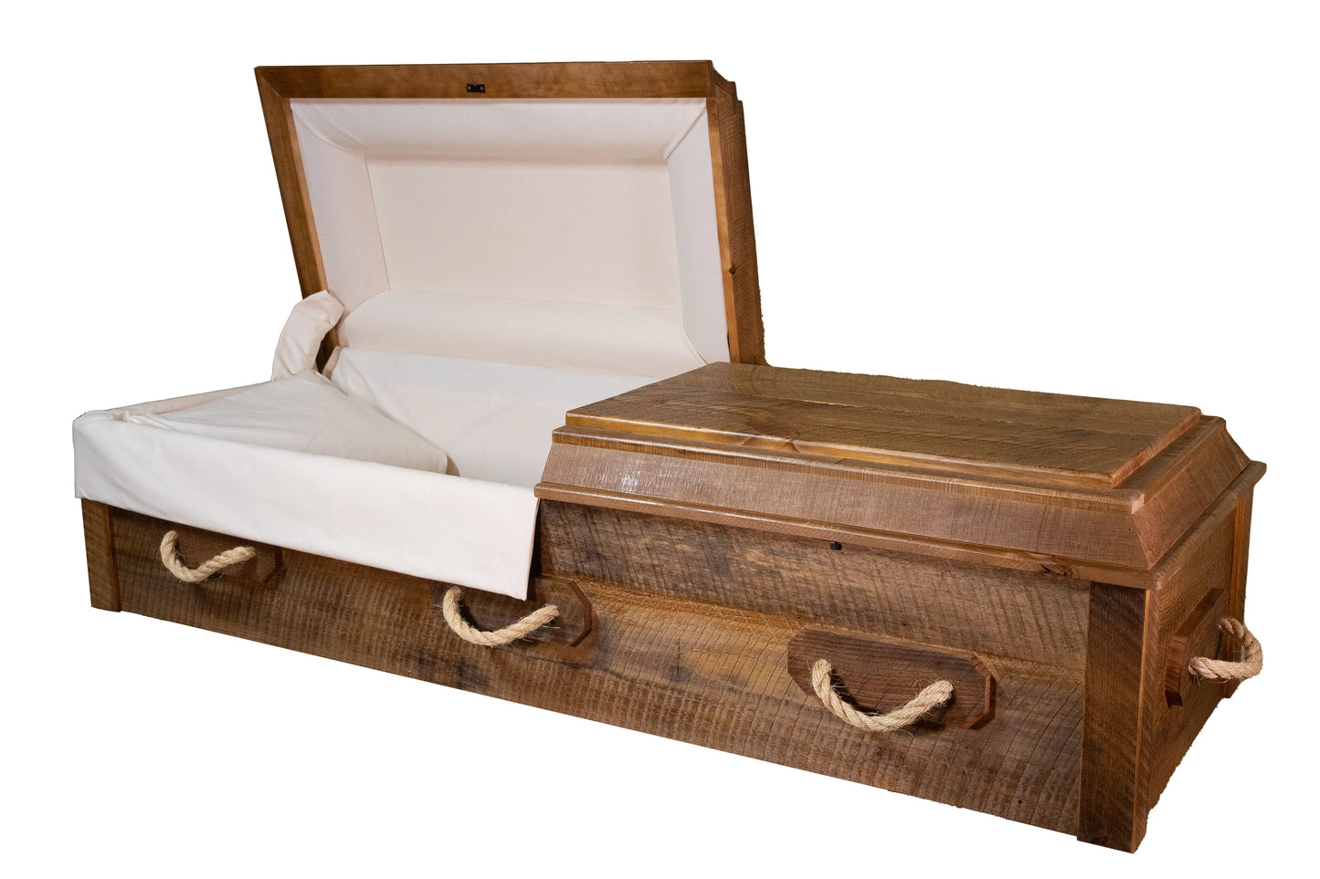 Solid Pine Rope Handle Casket