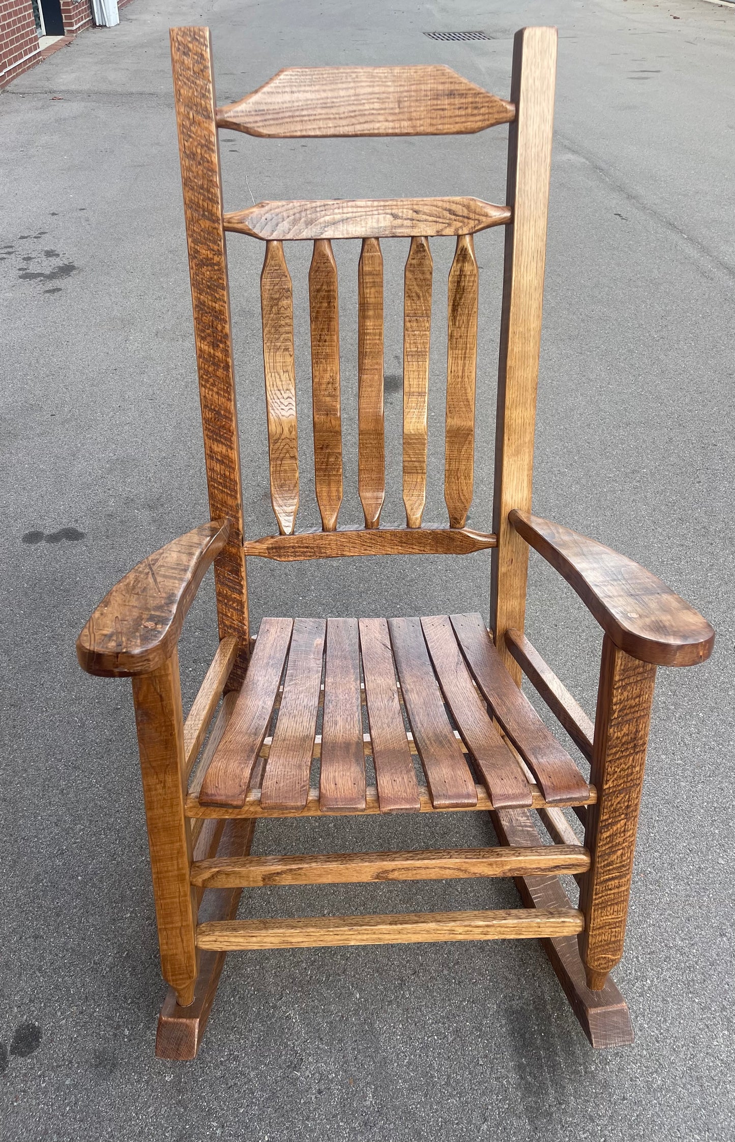 Rustic Oak Amish Rocking Chair