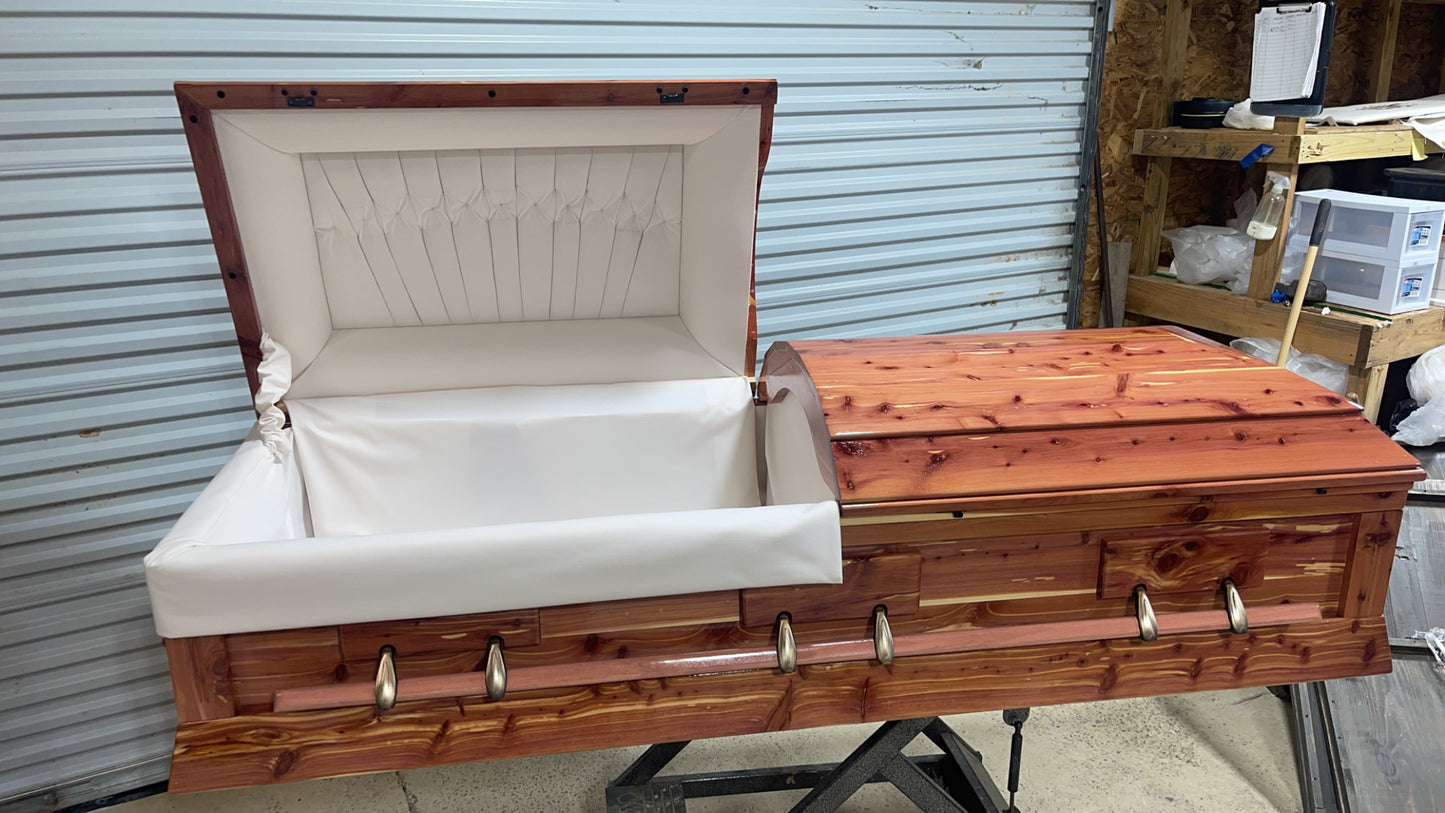 Amish Built Eastern Red Cedar Casket