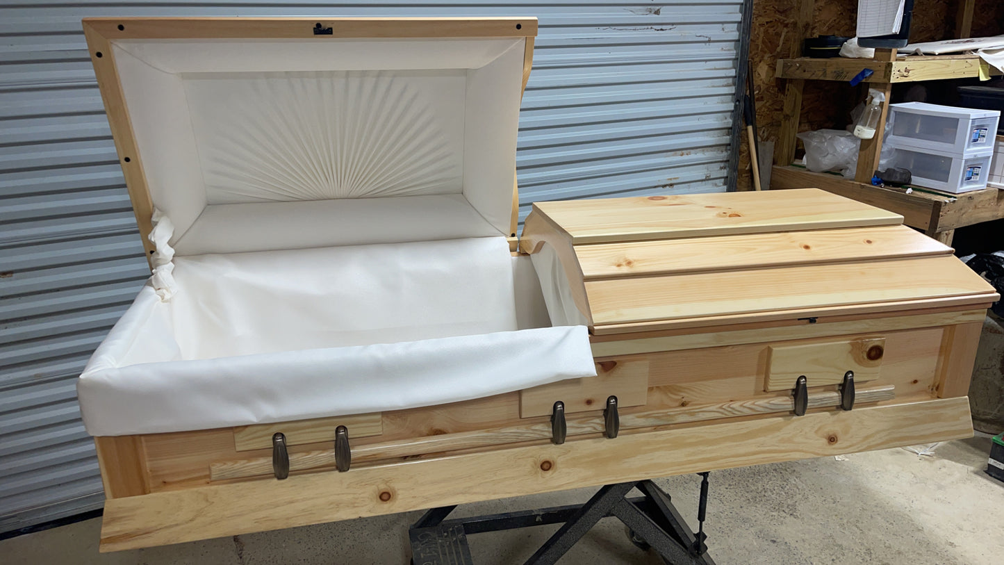 Amish Plain Pine Box Casket