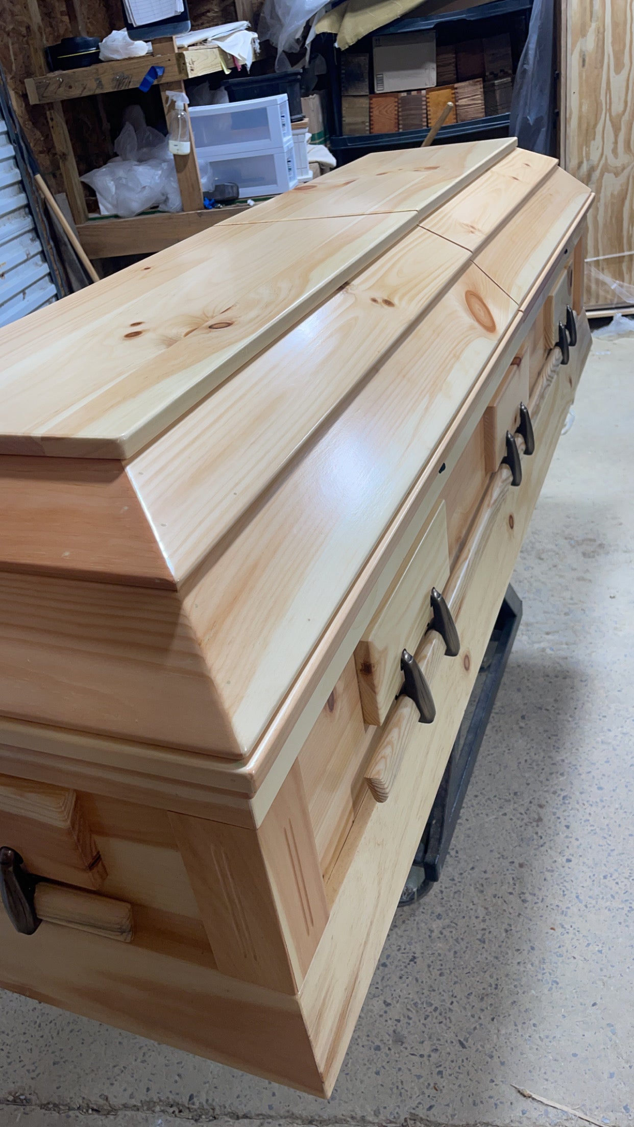Amish Plain Pine Box Casket