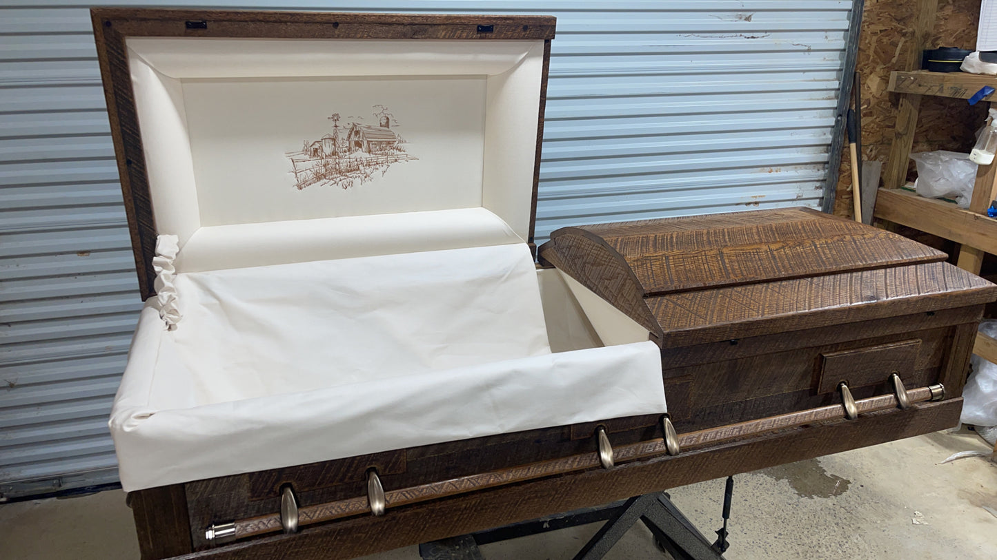 Amish Solid Rustic Barnwood Casket