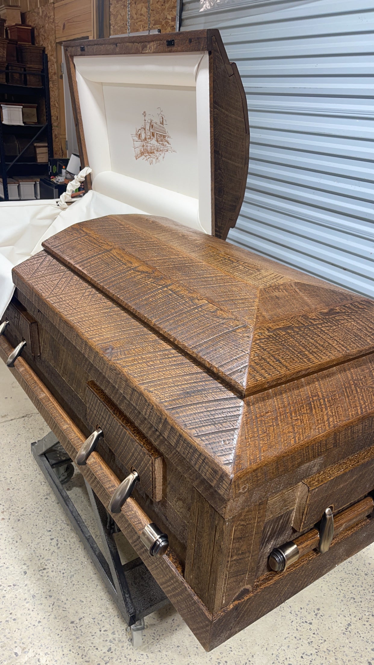 Amish Solid Rustic Barnwood Casket