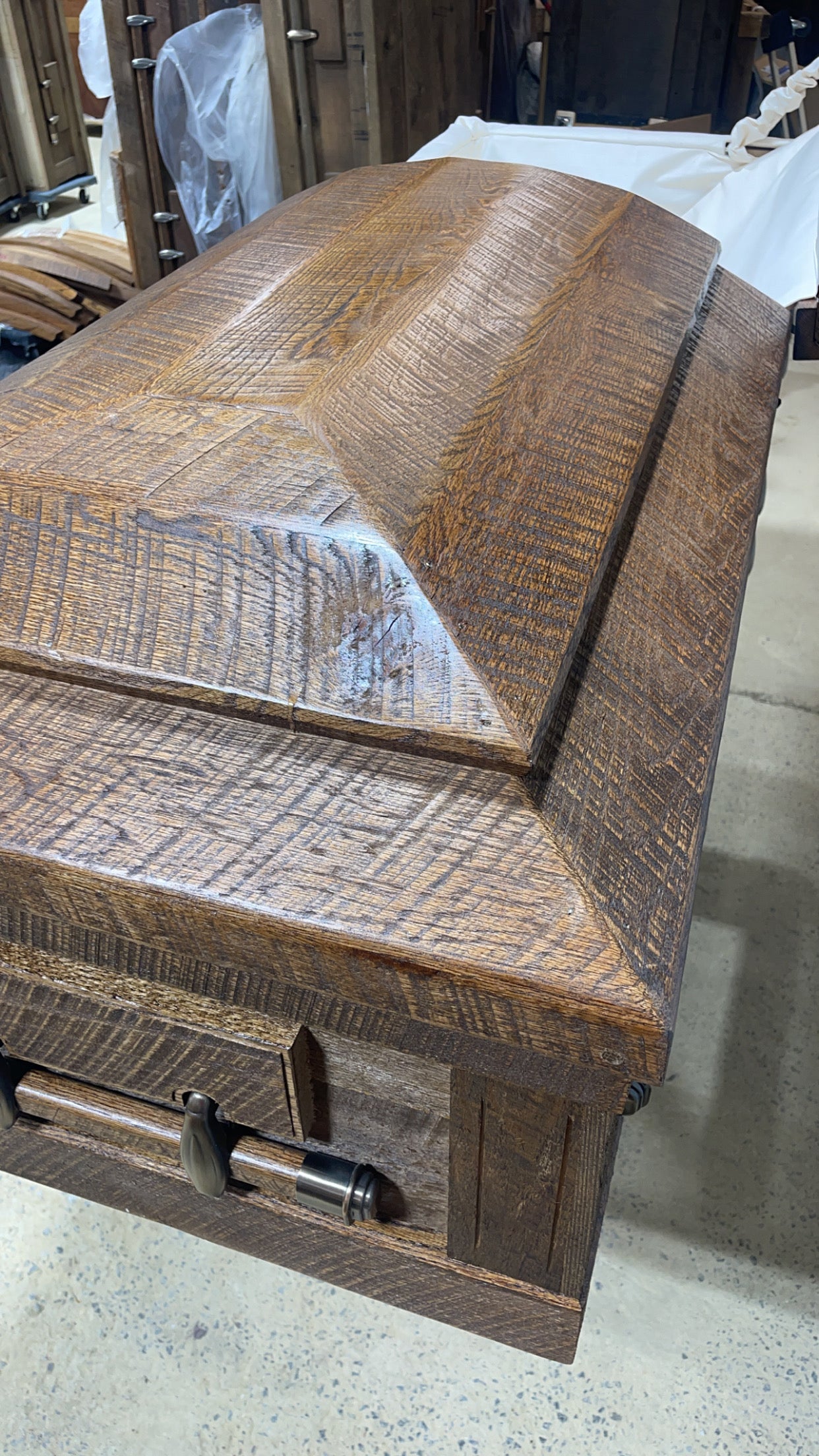 Amish Solid Rustic Barnwood Casket