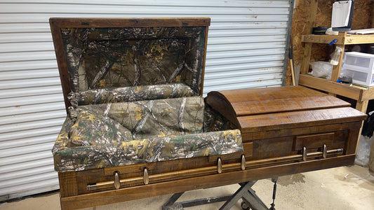 Camouflage Rustic Pine Casket