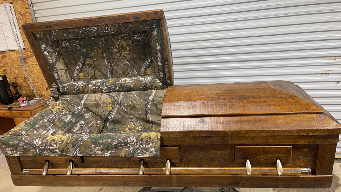 Camouflage Rustic Pine Casket